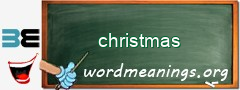 WordMeaning blackboard for christmas